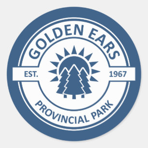 Golden Ears Provincial Park Sonnenbäume Runder Aufkleber