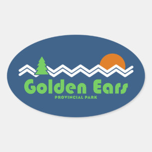 Golden Ears Provincialpark British Columbia Retro Ovaler Aufkleber