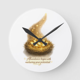 Golden Egg Nest Inspirations-Wanduhr Runde Wanduhr