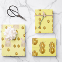 Golden Eggs Wrapping Paper Flat Sheet Set 3