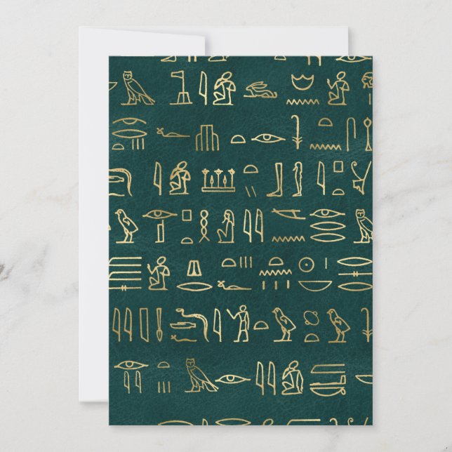 Golden Egyptian Hieroglyphs Typografie Ägypten Dankeskarte (Vorderseite)
