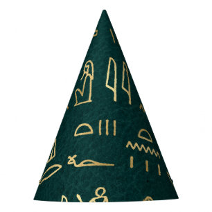 Golden Egyptian Hieroglyphs Typografie Ägypten Partyhütchen