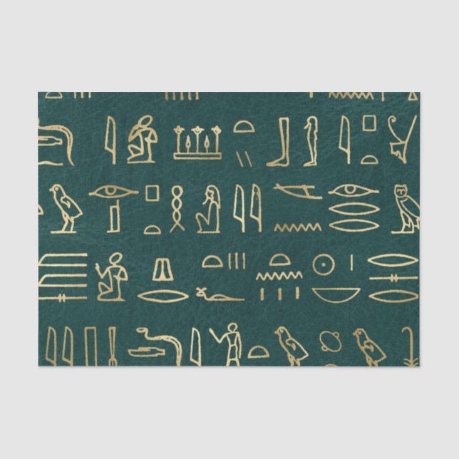 Golden Egyptian Hieroglyphs Typografie Ägypten Seidenpapier (Vorderseite)