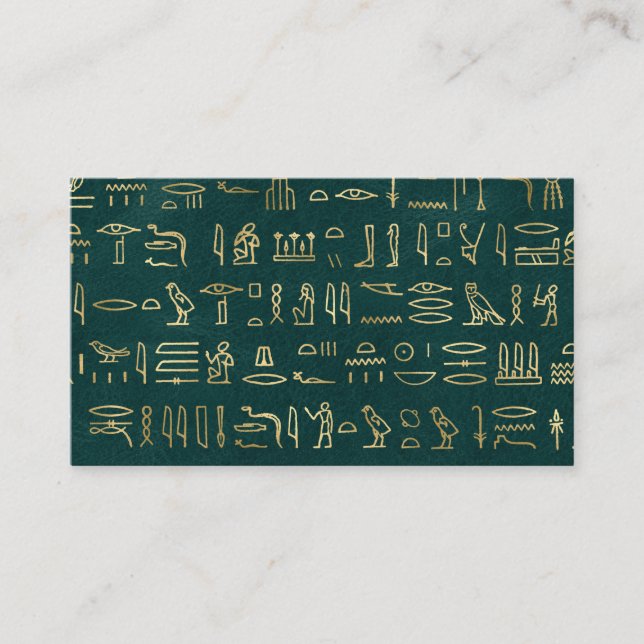 Golden Egyptian Hieroglyphs Typografie Ägypten Visitenkarte (Vorderseite)