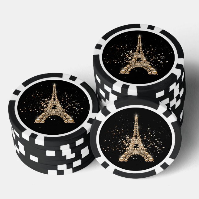 Golden Eiffel Tower Poker Chip (Stapel)