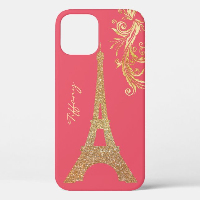 Golden Eiffelturm Custom iPhone Case-Mate iPhone Hülle (Rückseite)
