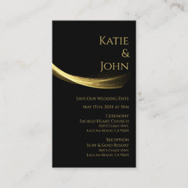 Golden Elegance-Wedding Rette unser Datum Visitenkarte