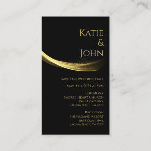 Golden Elegance-Wedding Rette unser Datum Visitenkarte