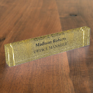 Golden elegant modern und professionell namensplakette