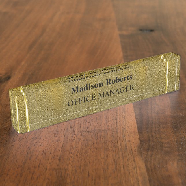 Golden elegant modern und professionell namensplakette (Seite)