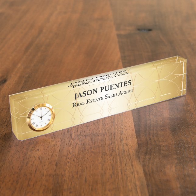 Golden elegant modern und professionell namensplakette (Seite)
