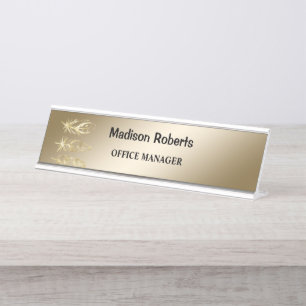 Golden elegant modern und professionell schreibtischnamensplakette