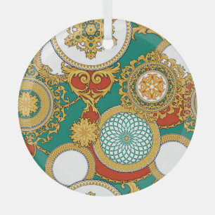 Golden Elegante Arabesque Hintergrund Ornament Aus Glas