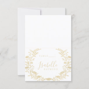 Golden elegante Blume Hochzeit Platzkarten