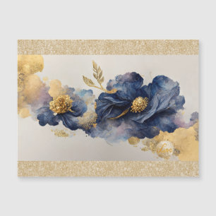 Golden Elegante Blume Magnetkarte