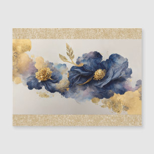 Golden Elegante Blume Magnetkarte
