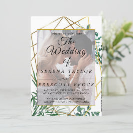 Golden Elegante Foliage Vellum Hochzeit Einladung
