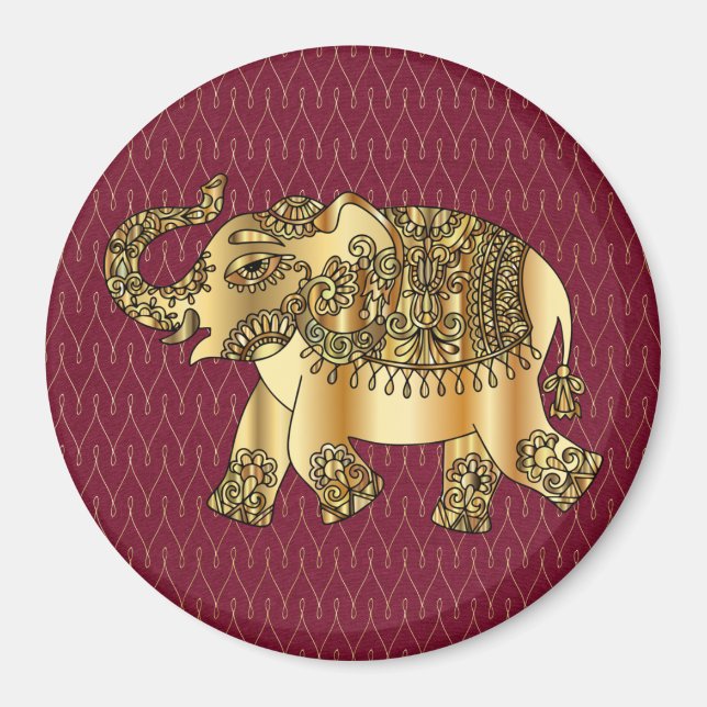 Golden Elephant Magnet (Vorne)