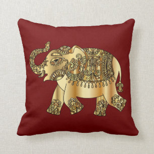 Golden Elephant Throw Kissen