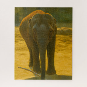 Golden Elephant Wisdom - Majestic Wildlife
