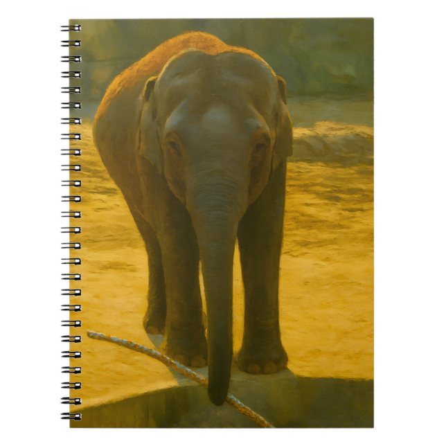 Golden Elephant Wisdom - Majestic Wildlife Notizblock (Vorderseite)