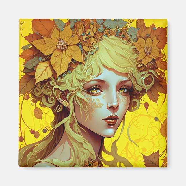 Golden Elf Fee Fantastische Bergwelten Magnet (Vorne)
