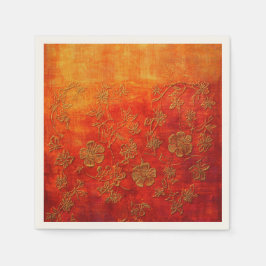 Golden Ember Floral Batik Serviette