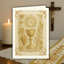 Golden Embossed Chalice Wheat Trauben Priester