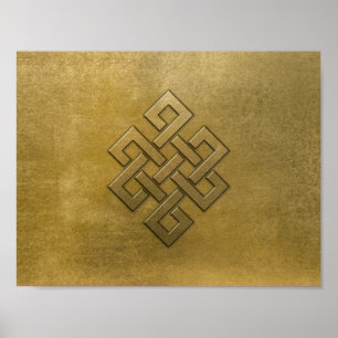 Golden Embossed Endless Knot Poster