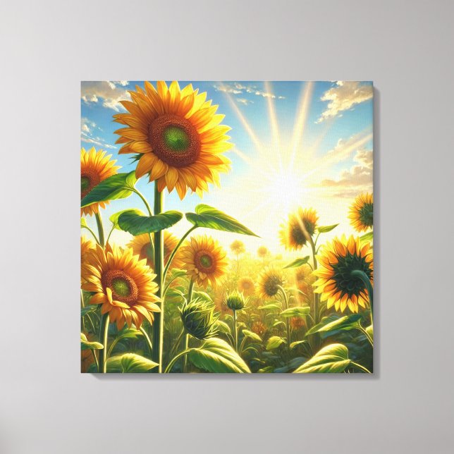 Golden Embrace Sonnenblume Leinwanddruck (Vorderseite)