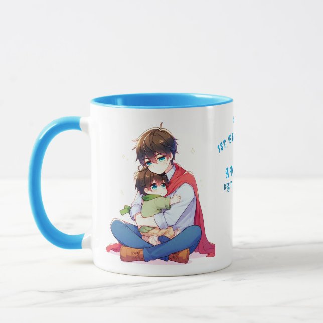 Golden Embrace - Tasse von Vater- und Kinderanleih (Links)