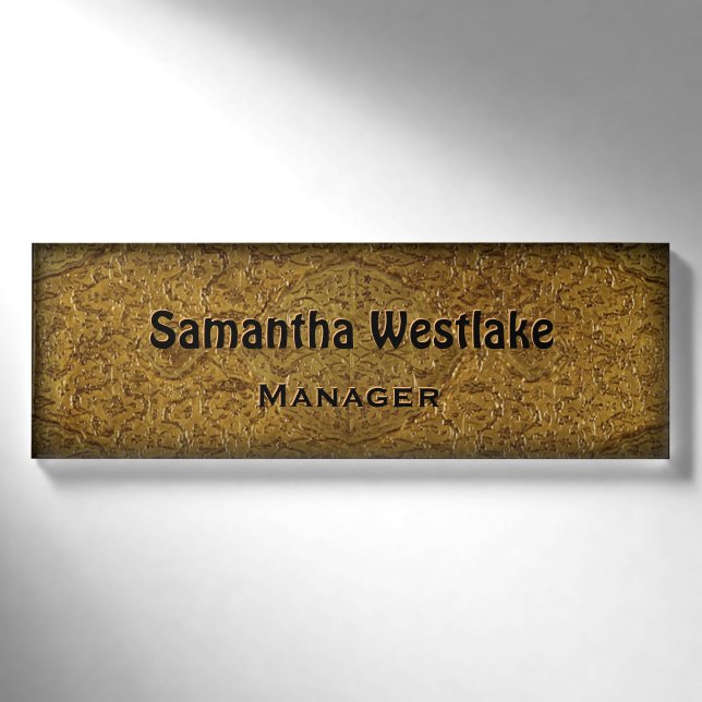 Golden "Engraved Look" Namenschild (Vorderseite)