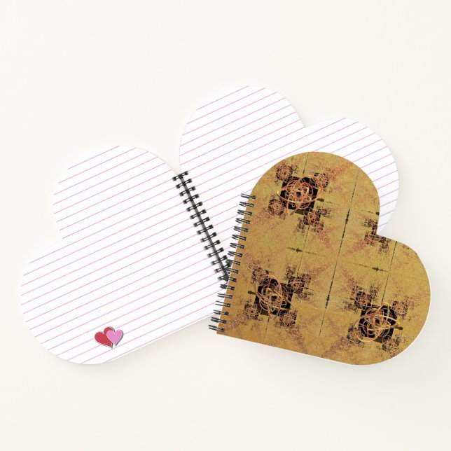 Golden Entanglements Heart Shaped Notebook Notizbuch (Innenseite)