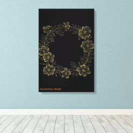 Golden Eternal Bloom Floral Leinwand-Wandkunst Leinwanddruck
