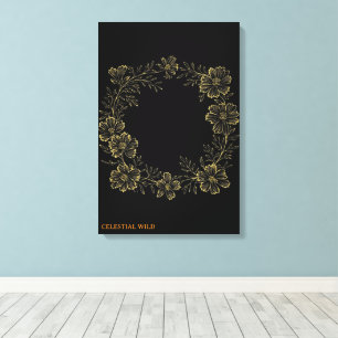 Golden Eternal Bloom Floral Leinwand-Wandkunst Leinwanddruck