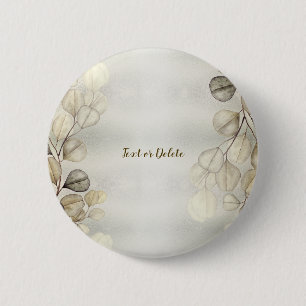 Golden Eucalyptus Foliage Shiny Elegante Button