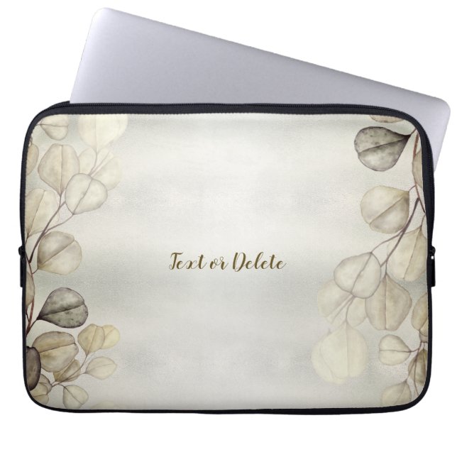 Golden Eucalyptus Foliage Shiny Elegante Laptopschutzhülle (Vorderseite)
