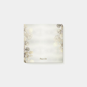 Golden Eucalyptus Foliage Shiny Elegante Post-it Klebezettel
