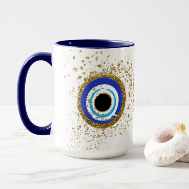 Golden Evil Eye Tasse (Mit Donut)