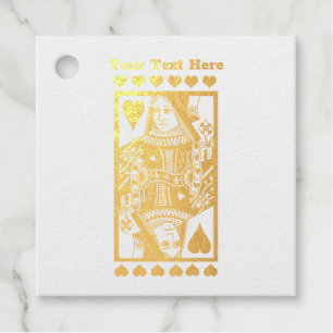 Golden Extravagant Heart Queen Playing Card Herz Geschenkanhänger