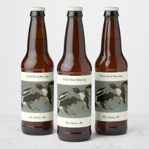 Golden-Eye Duck - von Audubons Vögeln Amerikas Bierflaschenetikett