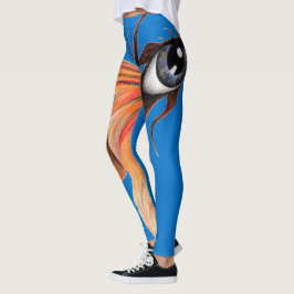 Golden Eye Surreal Goldfish Fantasy Originale Kuns Leggings