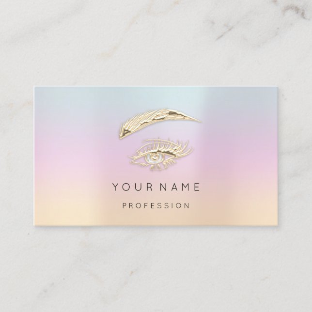 Golden Eyelash Brows Microblade QRCODE-Logo Visitenkarte (Vorderseite)