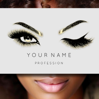 Golden Eyelash Brows Microblading QRCODE Logo Grau Visitenkarte