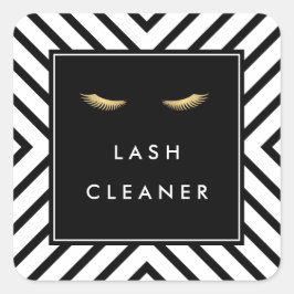 Golden Eyelashes mit Mod Schwarz und Weiß Quadratischer Aufkleber