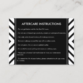 Golden Eyelashes Mod Pattern Salon Aftercare Card Visitenkarte