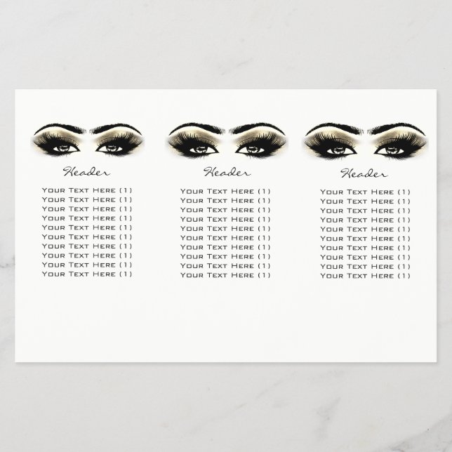 Golden Eyes Makeup White Lashes DL 3 Packungsbeila Flyer (Hinten)