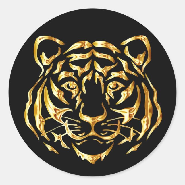 Golden Face Tiger Sticker (Vorderseite)