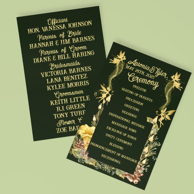 Golden Fairies Forest Wedding Programm (Von Creator hochgeladen)