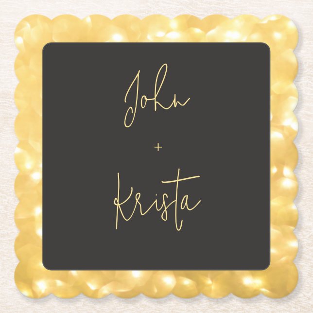 Golden Fairy Lights Paper Untersetzer (Vorderseite)